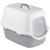 Litiera cu acoperis Stefanplast Cathy, Gri, 56x40x40 cm