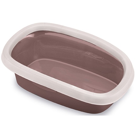 Litiera fara acoperis Stefanplast Sprint 20, White/Rosy Brown, 39x58x17 cm