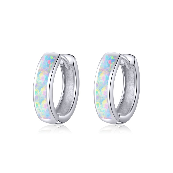 Cercei din argint Opal Hoops