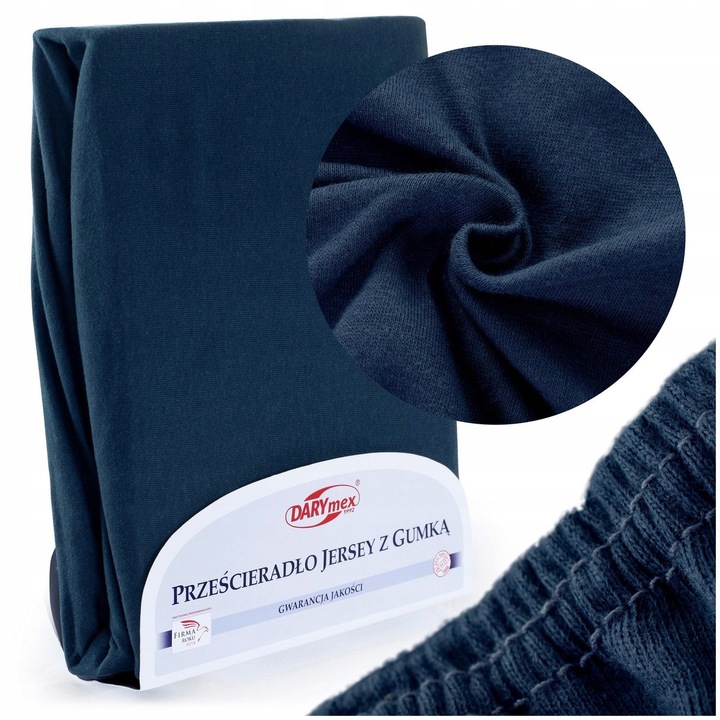 Чаршаф с ластик, Darymex, Джърси, 180х200 см, Тъмно син