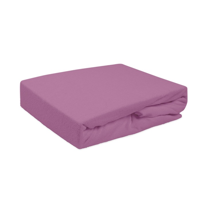 Cearceaf din frotir cu elastic Darymex, 120x200 cm, 155g/m2, Violet