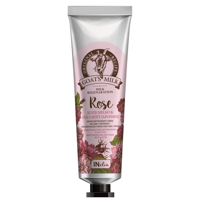 Crema pentru maini si unghii concentrata, cu lapte de capra si ulei de trandafir japonez INelia Revers 100 ml