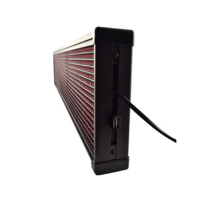 Reclama Luminoasa KlaussTech 400 x 40 cm, LED Rosu, Wi-Fi, Temperatura, Unghi 120°, ABS, Negru