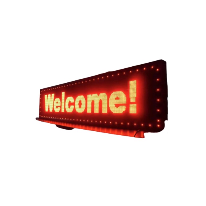 Reclama Luminoasa KlaussTech 400 x 40 cm, LED Rosu, Wi-Fi, Temperatura, Unghi 120°, ABS, Negru