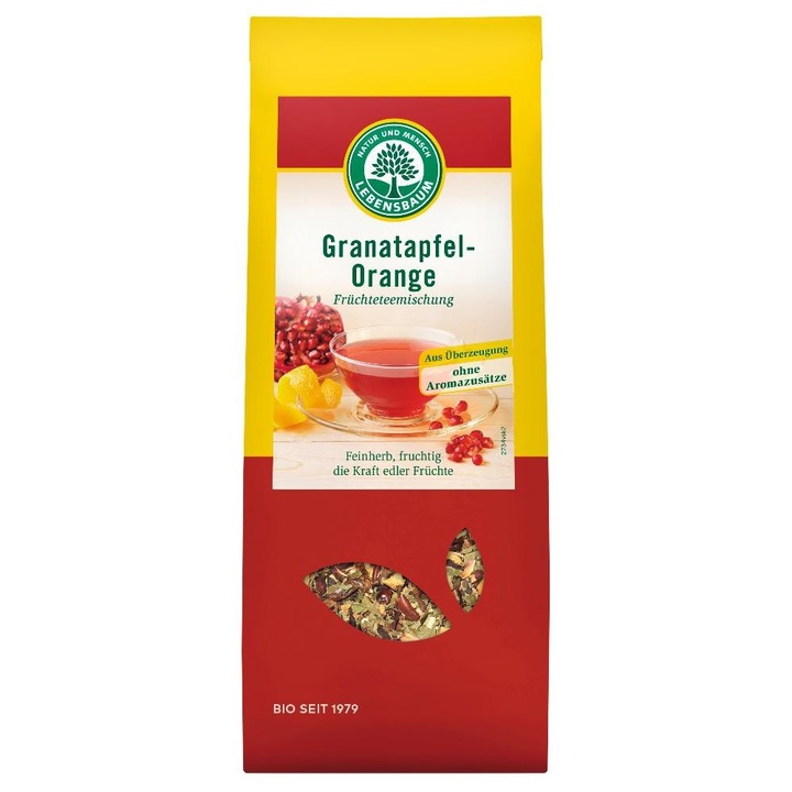 Bio gránátalma és narancs tea, Lebensbaum, 75g