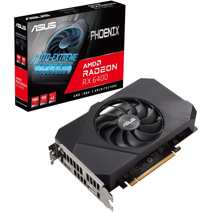 Видео карта ASUS Radeon™ RX 6400 Phoenix, 4GB GDDR6, 64-bit