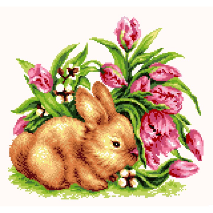 Goblen Surpriza de Paste, Rogoblen, kit cu diagrama color, fire mouline