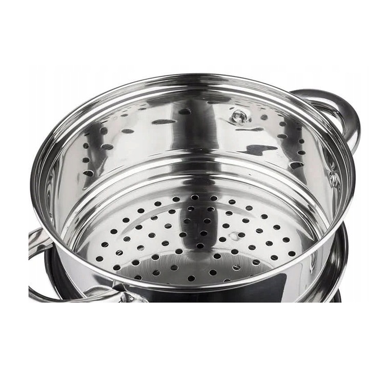 Set de 5 piese, oala pentru fiert cu abur, inox, 18 cm 2.5 litri Kinghoff