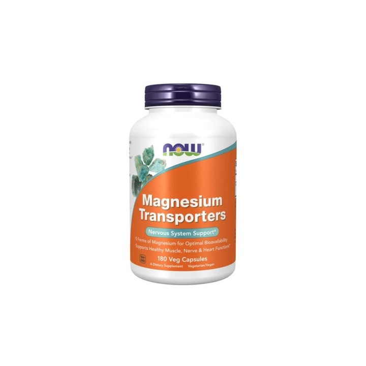 Supliment alimentar, Now Foods, Transportori de magneziu, 120 mg, 180 capsule vegetale