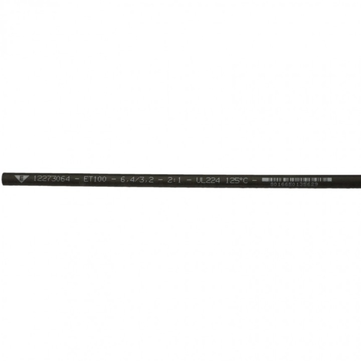 Tермосвиваем шлаух Elematic, 6.4/3.2mm, 1 мeтър, Черен