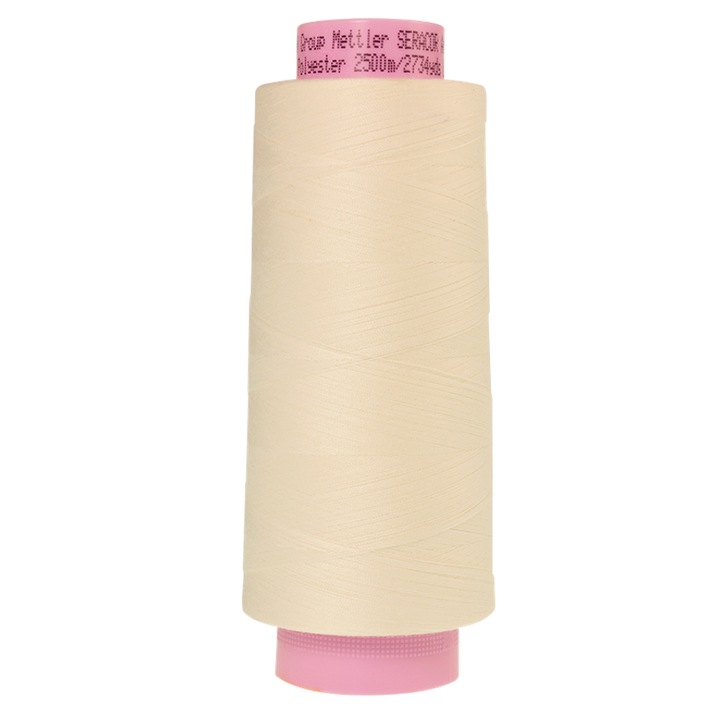 Ata de surfilat si cusut finete 120, con 2500 m, Mettler Seracor, culoare alb natur