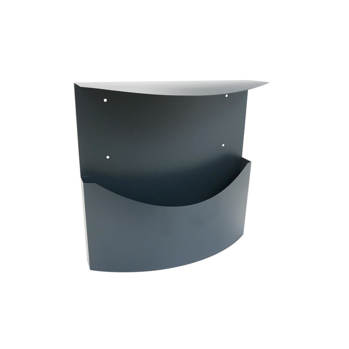 Kosár / reklámdoboz, újságokhoz, tetővel, grafit, C4 formátum, 34x11,5x33 cm, Damech