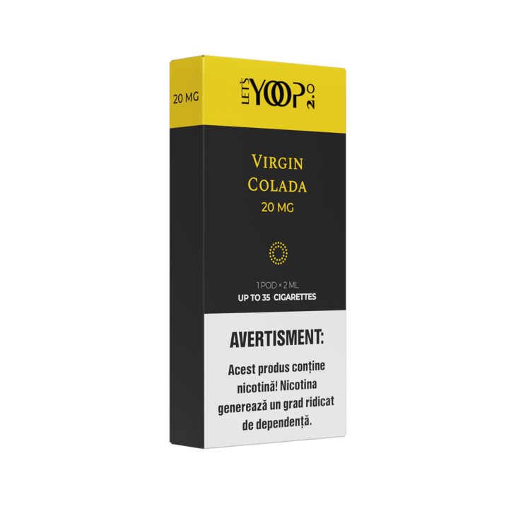 Rezerva Tigara Electronica YOOP 2.0, Virgin Colada, 20 mg/ml saruri de nicotina, 1 pod x 2 ml