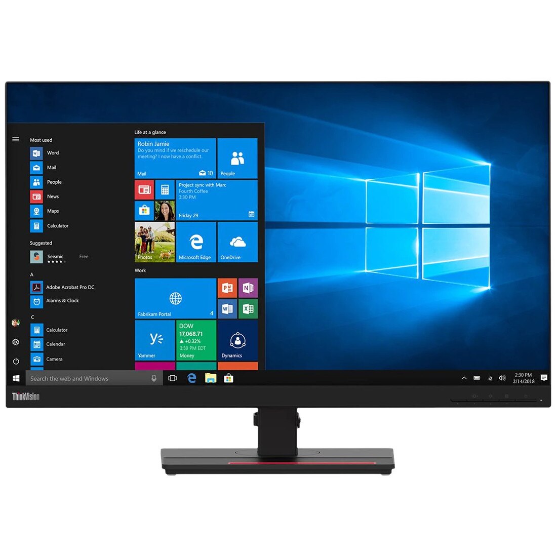 Монитор Lenovo ThinkVision T27h-2L 27, 27", WLED, IPS, 2560 x 1440, 1 x ...
