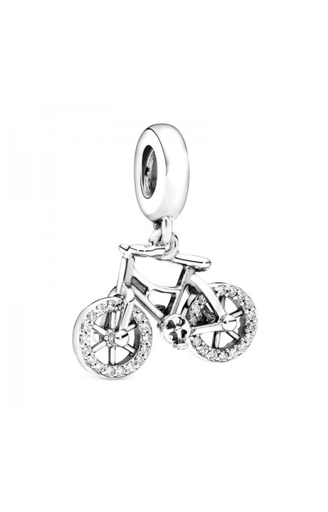 Charm Talisman ezüst medál, bicikli, I love Bicycle