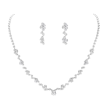 Set bijuterii, ADM, Lovely, colier si cercei, mirese sau ocazii speciale, cristale - eMAG.ro