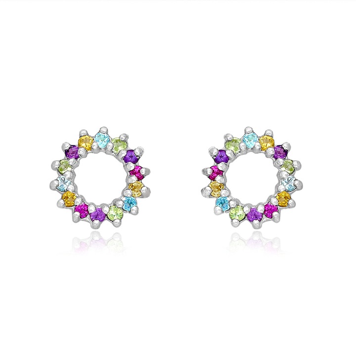 Cercei Amethyst, Citrine, Peridot, Rhodolite and Sky-Blue Topaz