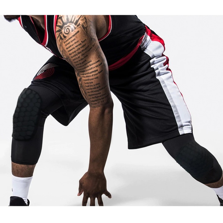 Genunchiera Supraelastica cu Tampon pentru Protectie Genunchi si Rotula, Compatibila Unisex, 48cm, Negru, Original Deals