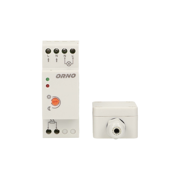 Senzor crepuscular ORNO OR-CR-231, cu sonda externa, IP65, instalare sina