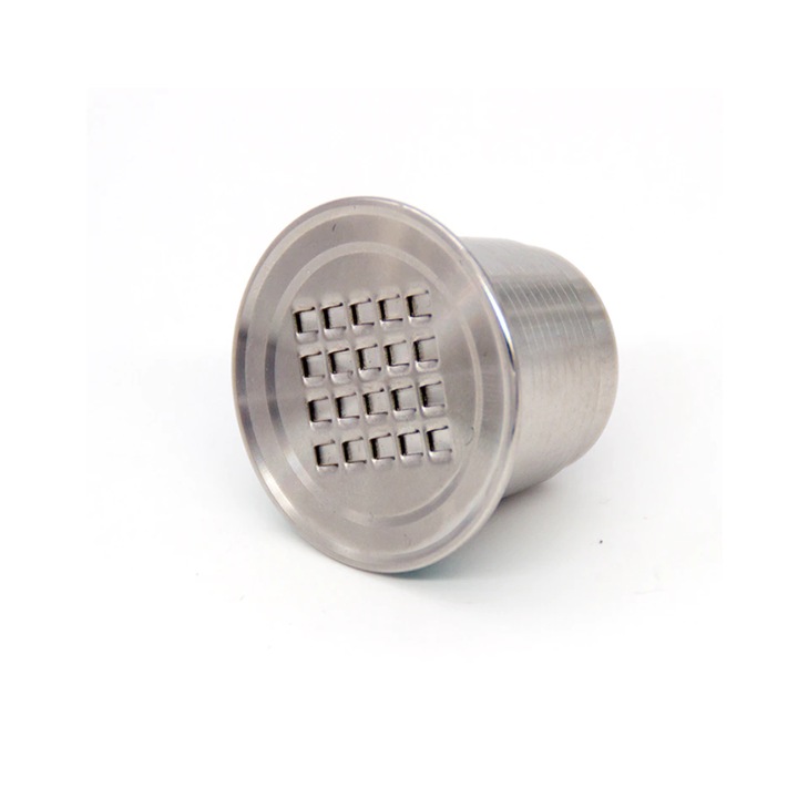 Rozsdamentes kávékapszula, Nespresso, újratölthető / mosható, ezüst