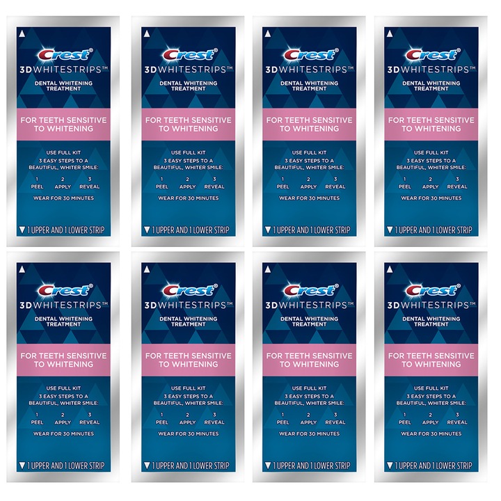 Комплект 8 ленти за избелване на зъби Crest 3D White Brilliance Gentle, 6% концентрация, 8-дневно лечение