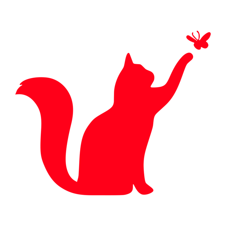 Sticker decorativ pentru intrerupator Pisica jucausa2,10cm, rosu
