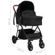 Carucior pentru copii 3-in-1 vidaXL, antracit si negru, 59 x 100 x 103 cm, otel