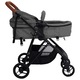 Carucior pentru copii 3-in-1 vidaXL, gri deschis si negru, otel, 59 x 100 x 103 cm