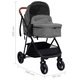 Carucior pentru copii 3-in-1 vidaXL, gri deschis si negru, otel, 59 x 100 x 103 cm
