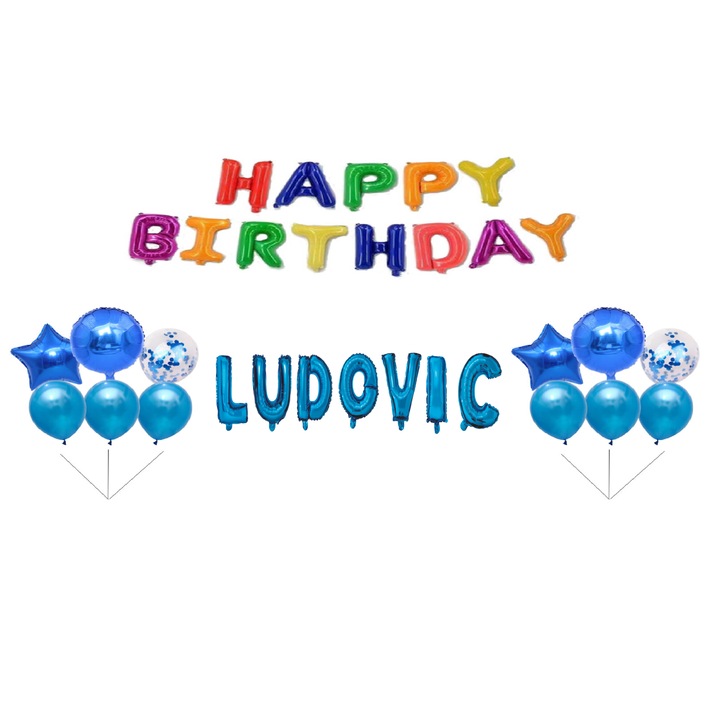 Ludovic Boldog születésnapot lufi szett, tortafeltét, többszínű, 31 db