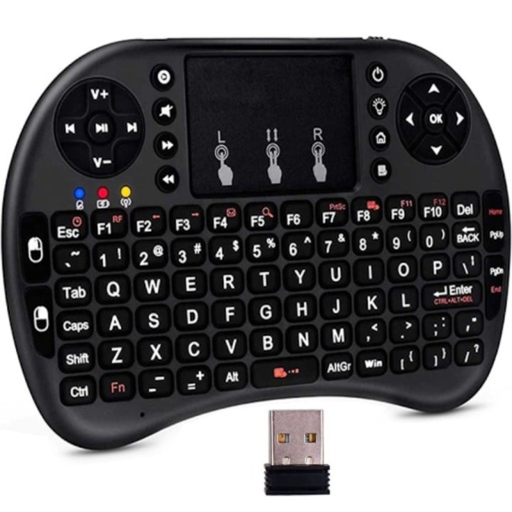 Безжична клавиатура M028, i8, SMART TV, Bluetooth, Черен