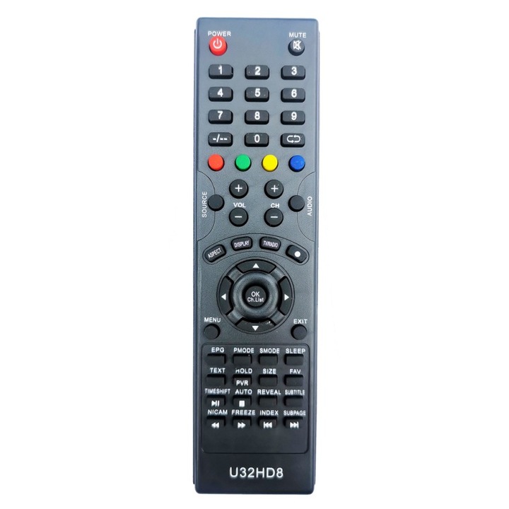 Telecomanda TV Bocu Remotes®, Compatibila Utok / Vortex, U32HD8, V24TPHDE1, neagra