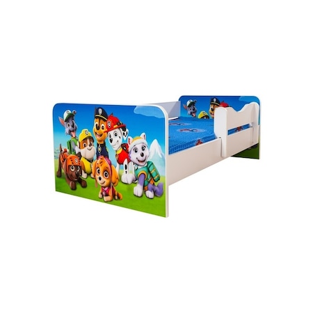 Pat copii Paw Patrol 1, 144x74 cm, saltea inclusa