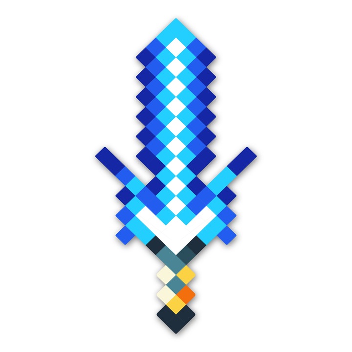 Sabie din lemn Blue Hero, multicolor, 43x21 cm