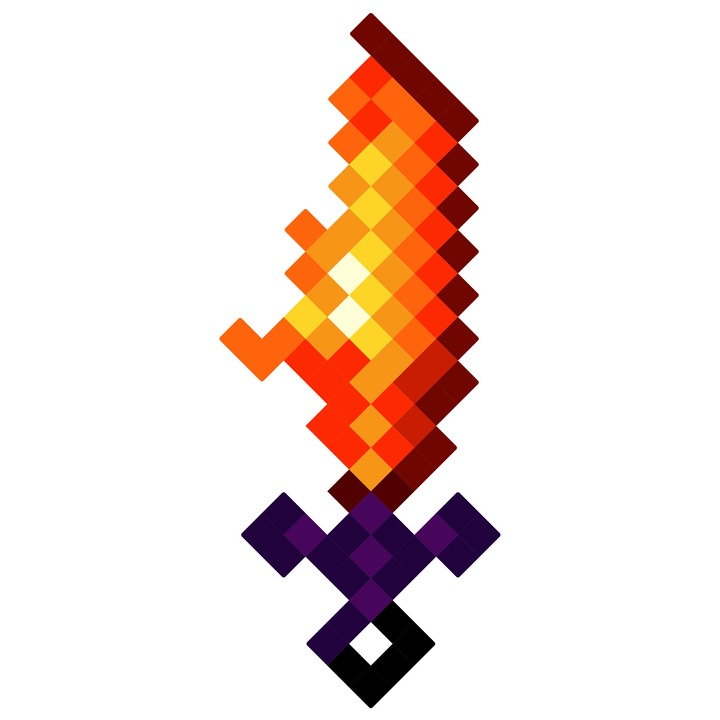 Sabie din lemn Fire, multicolor, 43x21 cm