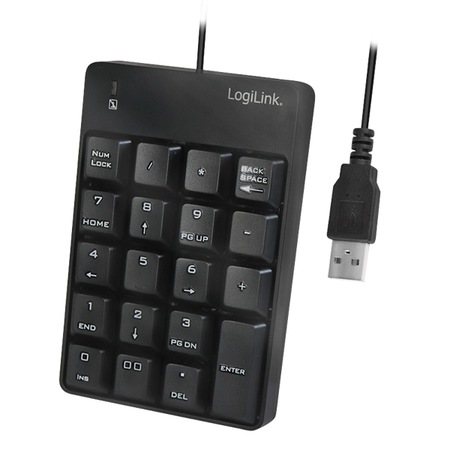 Клавиатура USB числова Logilink 0184 SS000175 черна 19 клавиша ...