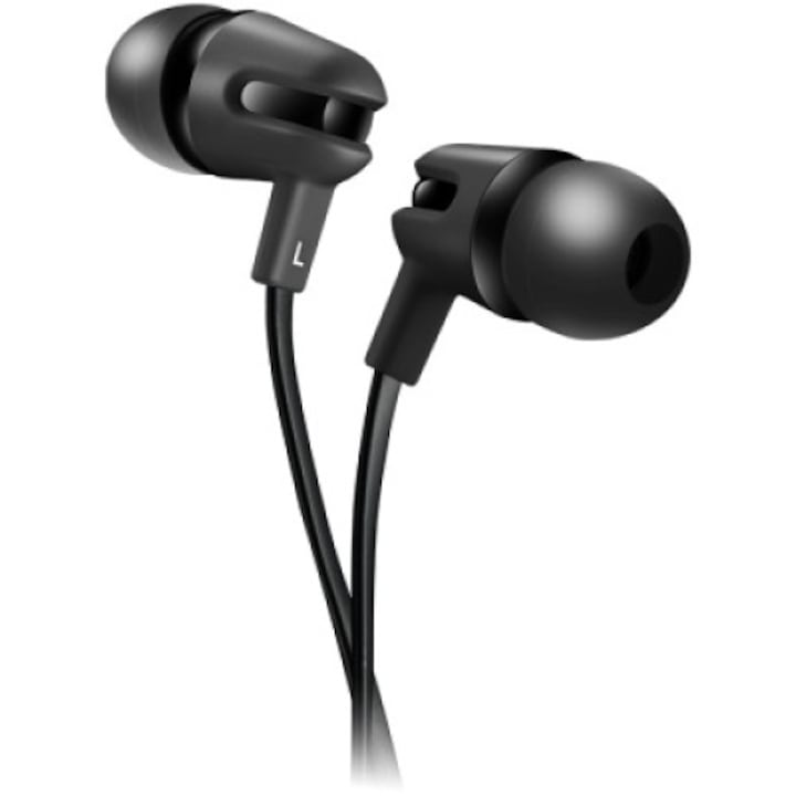 CANYON SEP-4 Stereo earphone with microphone, 1.2m flat cable, Black, 22*12*12mm, 0.013kg CNS-CEP4B