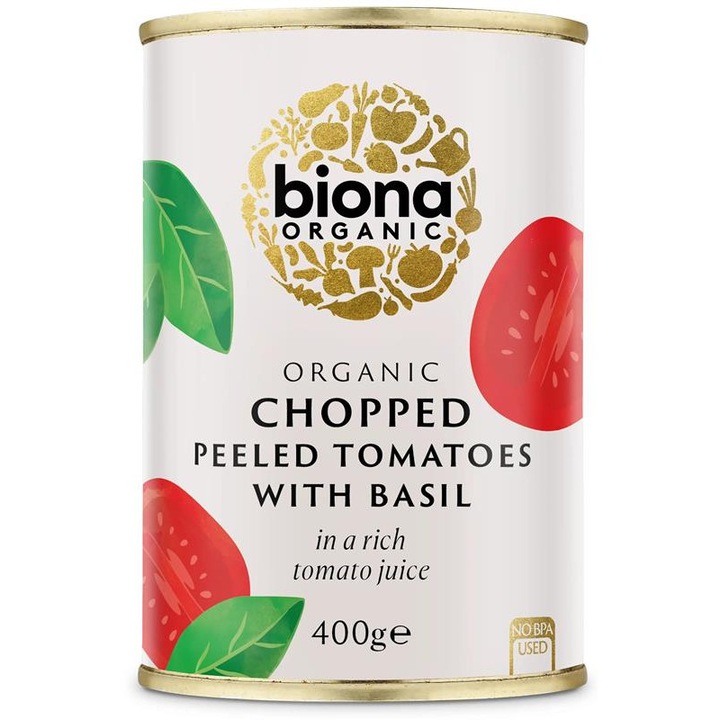 Rosii Decojite si Maruntite cu Busuioc Bio 400 grame Biona