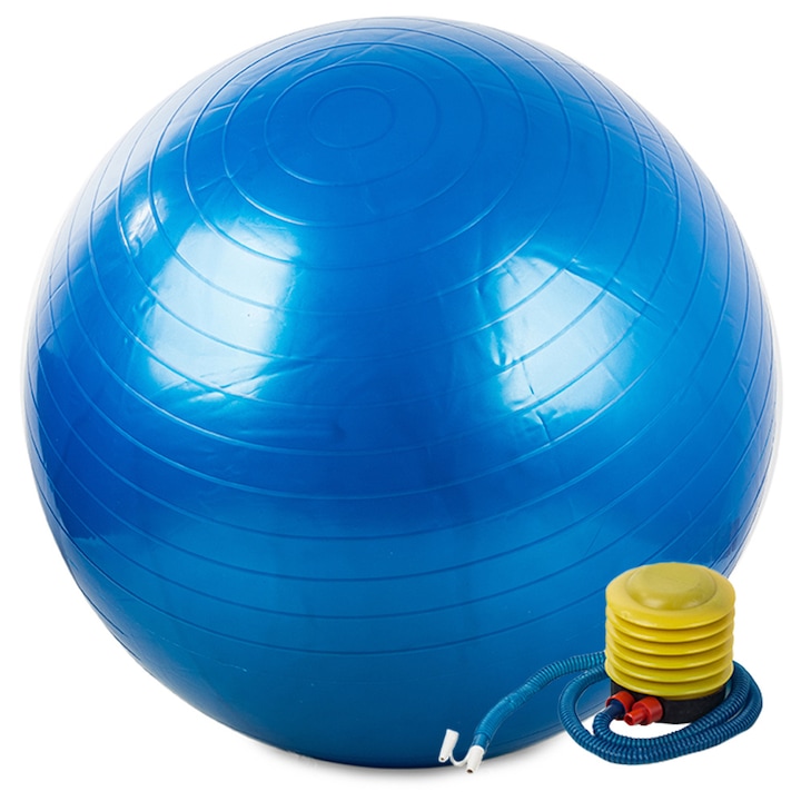Gimnasztikai labda pumpával, 65 cm, kék v2