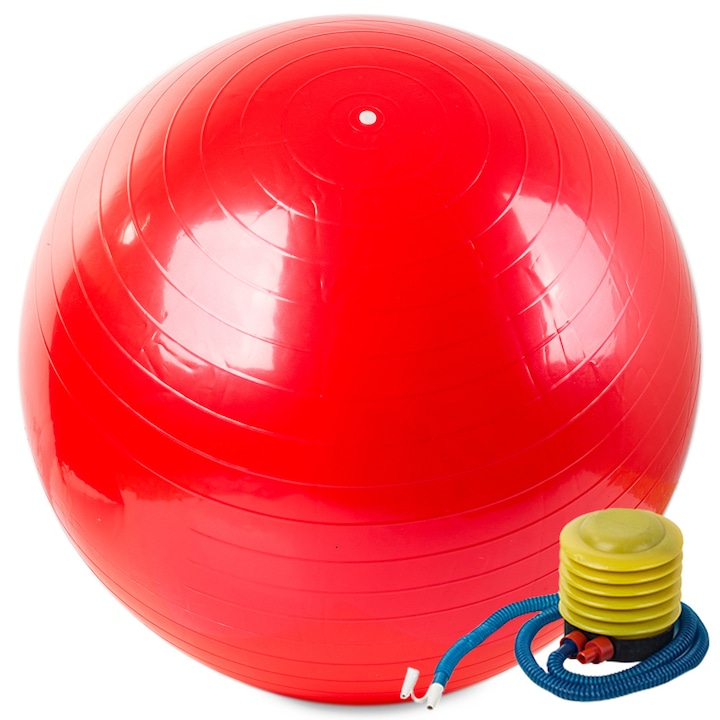 Gimnasztikai labda pumpával, 65 cm, piros v2
