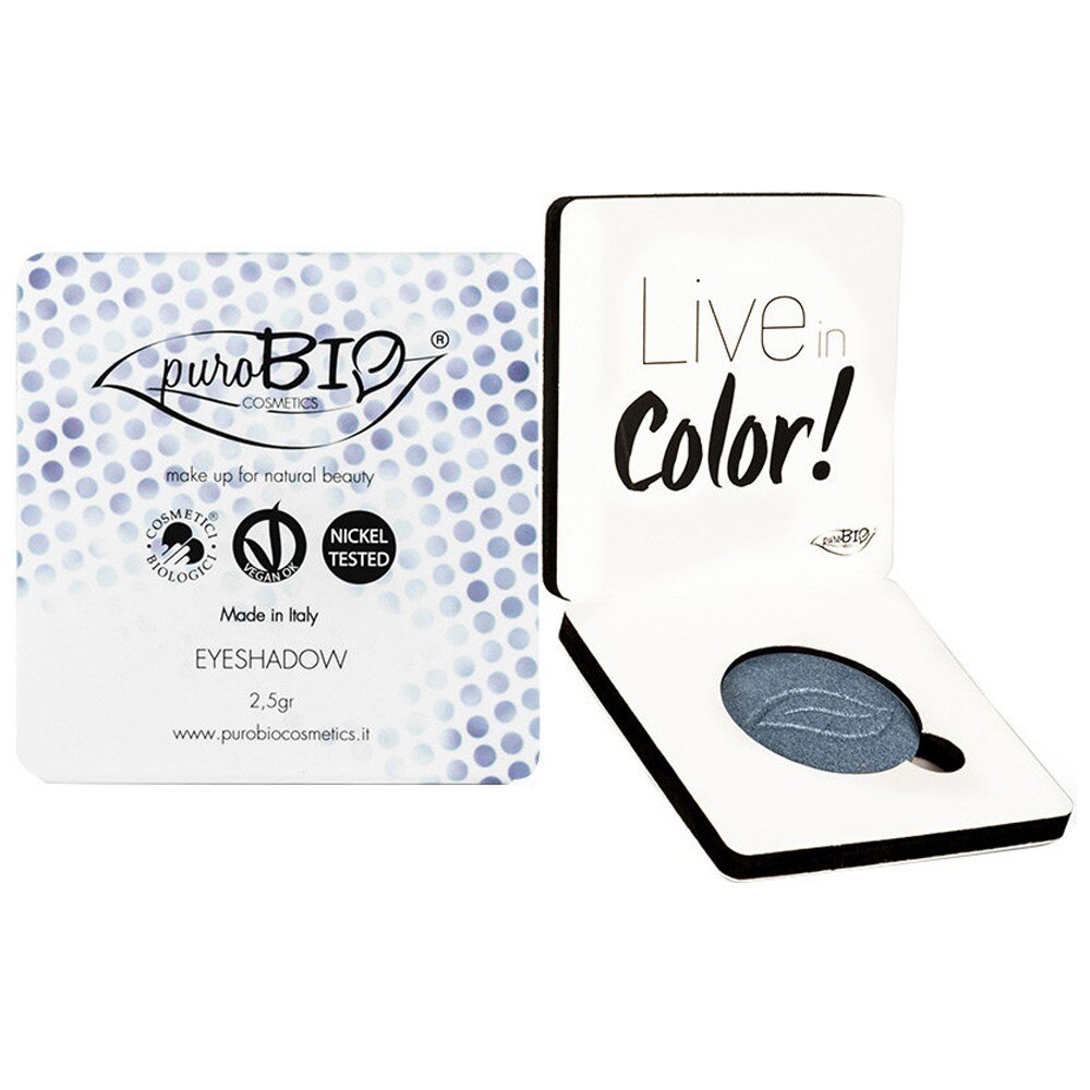 Fard de pleoape bio compact, PuroBio Cosmetics, Albastru Deschis - no.09