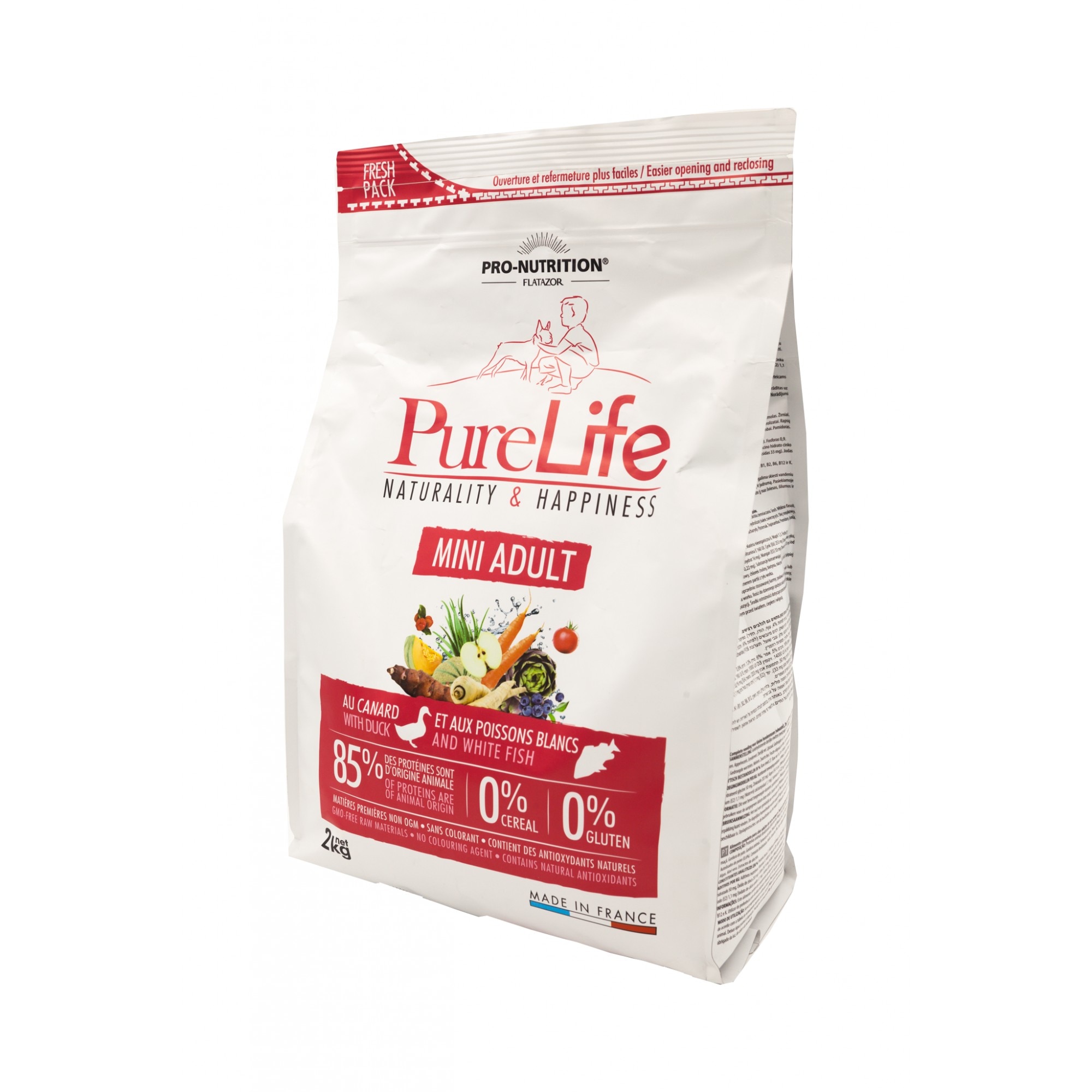 Flatazor Pure Life Mini Adult cu carne de rata si peste alb, -, 2 kg