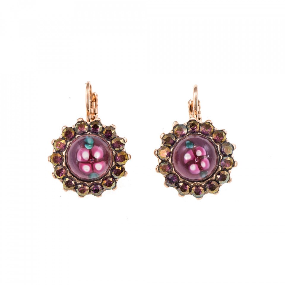 Cercei placati cu Aur roz de 24K, Cristale Swarovski, Bohemian Rhapsody by Roxannes - Mariana Jewellery, Mov 1317-1072RG6