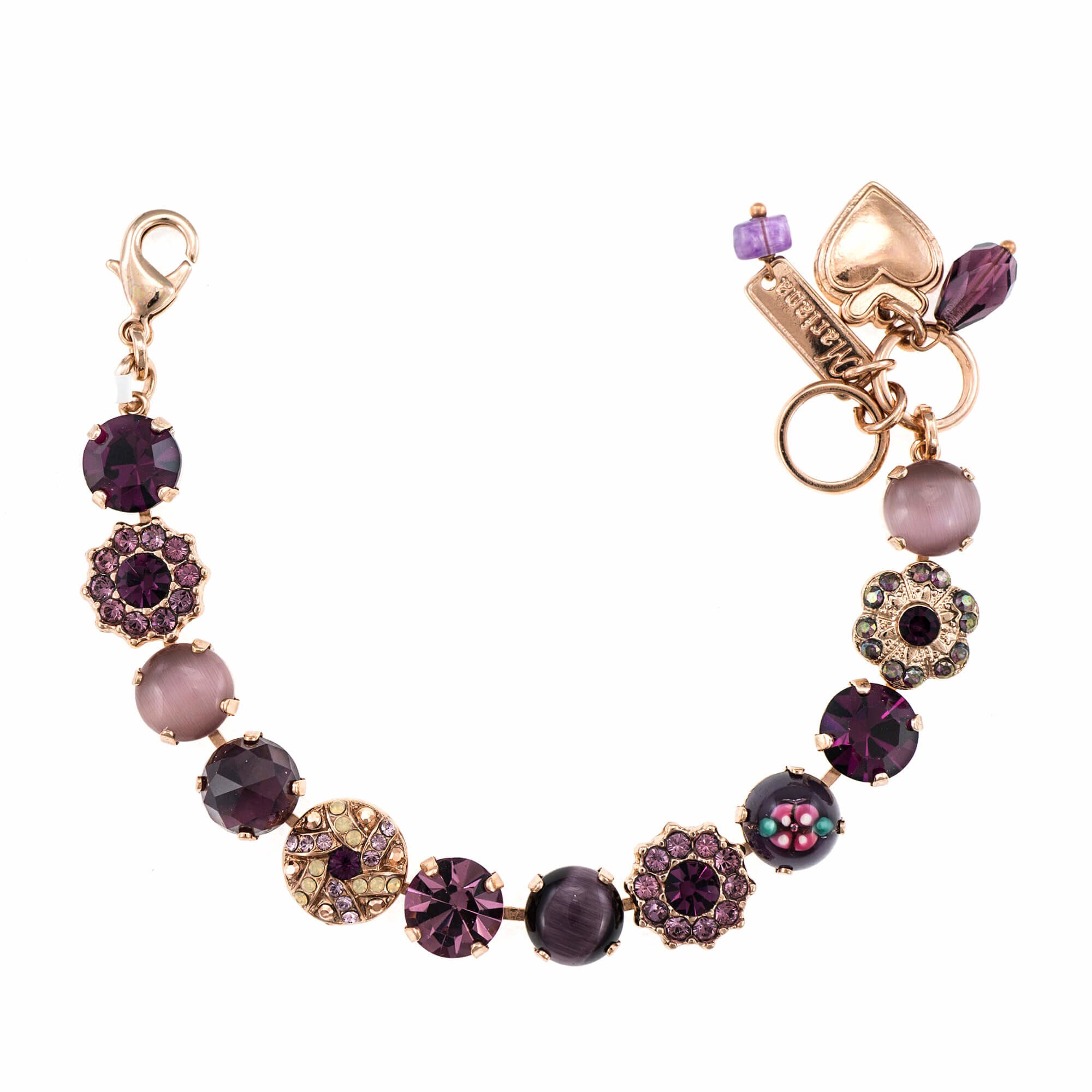 Bratara placata cu Aur roz de 24K, Cristale si Pietre semipretioase, Bohemian Rhapsody by Roxannes - Mariana Jewellery, Mov 4259-M1072RG