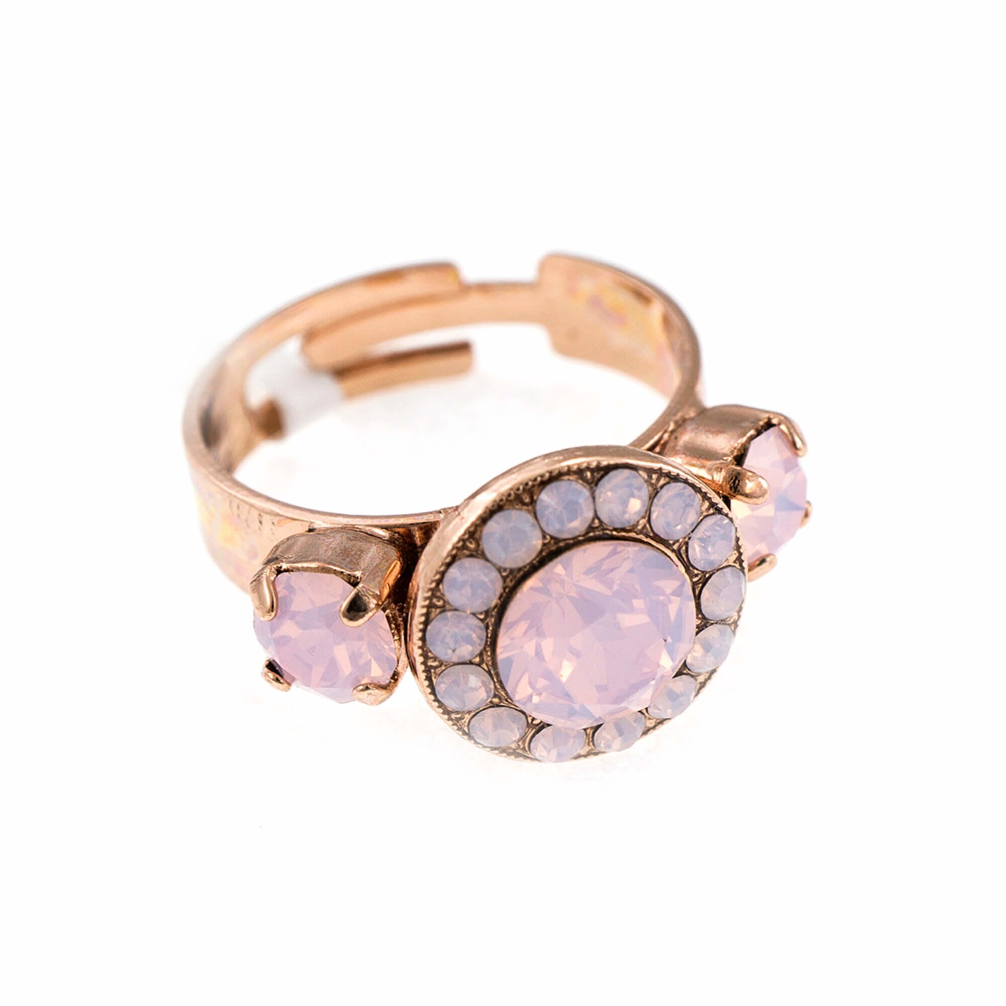 Inel placat cu Aur roz de 24K, Cristale, Rose by Roxannes - Mariana Jewellery, Roz 7084-395RG