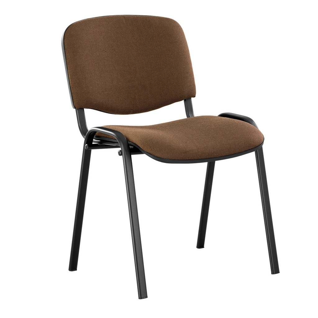 Scaun vizitator ISO BLACK, Brun inchis stofa cagliari