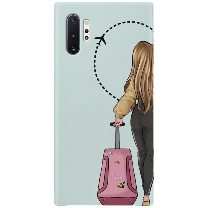 Калъф за Samsung Galaxy Note 10 Plus от първокласен силикон, Travel Girl, PH060B2M284
