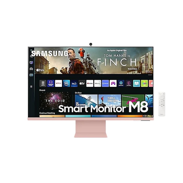 Смарт монитор Samsung S32BM80PUU, 32", VA, 4K, Micro-HDMI, USB-C, Bluetooth, Wifi, Дистанционно управление, Розов
