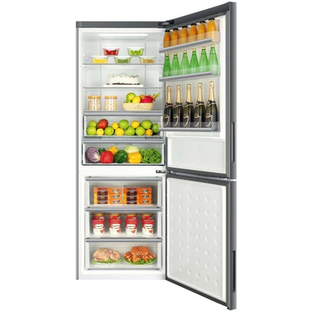 Combina frigorifica Haier C3FE844CGJ, 459 l, Clasa D, Total No Frost, Compresor Inverter, MyZone, HCS, SuperFreezing, Holiday, H 190 cm, Argintiu