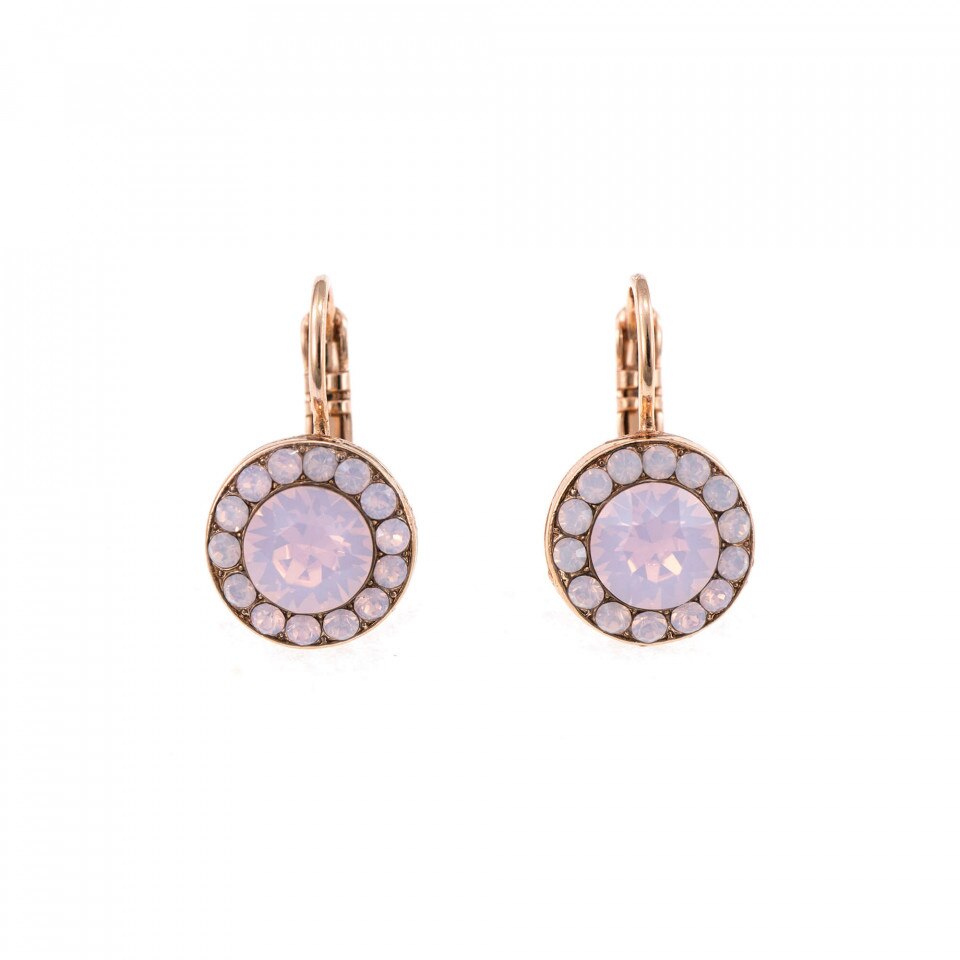 Cercei placati cu Aur roz de 24K, Cristale Swarovski, Rose by Roxannes - Mariana Jewellery, Roz 1129-395RG6